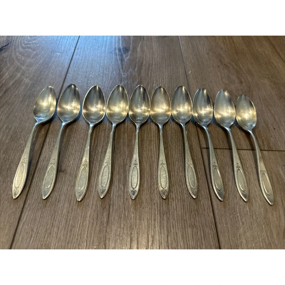 Oneida Community Plate Silverplate 1917 Adam Teaspoons Lot‎ of 10